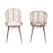 Baxton Studio Brenna Modern Bohemian Greywashed Rattan and Black Metal 2-Piece Dining Chair Set 231-2PC-12826-ZORO - alternate 2